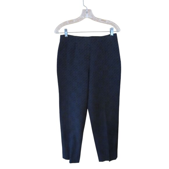 Piazza Sempione Audrey Black Textured Side Zip Crop Pants Sz 44 - Picture 11 of 13